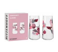 Ritzenhoff 6151002 Vaso universal 600 ml - Juego de 2 - Serie Sommersonett, motivo cacatúa - Made in Germany