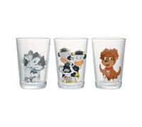 Ritzenhoff Vasos infantiles con diseño de animales de granja, juego de 3, 205 ml, vasos impresos con gatos, vacas y perros, aptos para lavavajillas