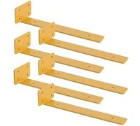 Riuog Paquete de 6 Soportes Flotantes Invisibles en L - Estantes de Metal Industrial (Amarillo, 7.8 Pulgadas de Grosor)