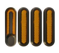 RiuScooter Embellecedores Laterales Reflectantes, Pack de 4, Negro con Reflector Naranja, Compatible con Patinetes Eléctricos Xiaomi