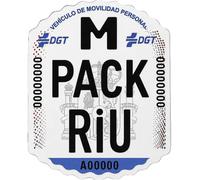 RiuScooter Pack 10 Unidades Papel de Matrícula Homologada DGT VMP para Patinetes Eléctricos, para Tiendas y Profesionales. 97 mm x 130 mm