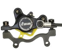 RiuScooter Pinza de Freno Hidráulico Delantera Derecha con Cable Corto y Adaptadores de Disco, Aluminio Negro, Compatible con SmartGyro, Kukirin, Cecotec, UrbanGlide