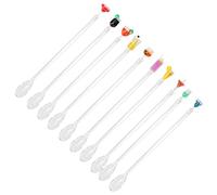 Riuulity 10 Cucharas Mezcladoras para Bebidas de Barman, Agitadores de Cóctel con Antideslizante, Material Acrílico Seguro para Restaurantes y Bares, 10 Uds. (cuchara de barman grande)