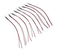 Riuulity 10 Diodos Emisores de Luces Fáciles de Usar de 5 Mm para Lecciones de Enseñanza de Bricolaje de 5 a 12 V, Componente Electrónico (Luz roja)