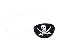 Riuulity 10 Uds. Disfraces de Halloween con Parche en el Ojo de Calavera para Fiestas Temáticas de Piratas, Cómoda Banda Elástica, Se Adapta a Niños y Adultos (Calavera de Fieltro de Cuerda Blanca