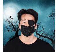 Riuulity 10 Uds. Disfraces de Halloween con Parche en el Ojo de Calavera para Fiestas Temáticas de Piratas, Cómoda Banda Elástica, Se Adapta a Niños y Adultos (Cuerda Negra Fieltro Color Sólido)
