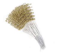 Riuulity 100 Uds. Palos de Perlas, Accesorios de Decoración DIY con Material ABS, para Ramos de Boda, Decoraciones Florales (GOLD)