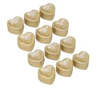 Riuulity 12 PCS Lámpara de Vela LED Modo Siempre Encendido Funciona con Pilas para la Fiesta de Bodas de Navidad 150 G de Luz Cálida para Fiestas, Propuestas de Matrimonio Polvo de Oro de Plástico