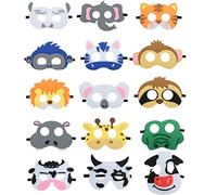 Riuulity 15 Máscaras de Animales, Divertidas Máscaras de Fieltro para Fiestas Temáticas y Disfraces, Promueven la Imaginación y la Creatividad de los Niños, Material Suave