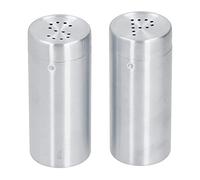 Riuulity 2 Piezas de Frascos de Acero Inoxidable Recipientes Condimentados Sales y Agitadores con Exquisito Dibujo Externo para Condimentos de la Cocina (Color primario de acero inoxidable (dos SP))