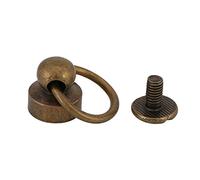 Riuulity 20 Piezas Remaches Artesanales de Cuero con Anillos de Tracción, Pernos de Tornillo de Metal para Decoración de Cinturón de Bolso de Bolso, Hebillas de Hierro de Latón (Bronce)