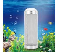 Riuulity 5 Piezas Filtro de Acuario de Acero Inoxidable Cesta de Malla de Entrada de Entrada, Protector de Peces Camarones con Goma Blanca Extensible, para Filtro de Cascada de (12 mm de diámetro