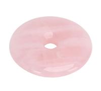 Riuulity Accesorio de Decoración de Joyería con Colgante Redondo en Forma de Rosquilla de Cristal Rosa con Piedras Preciosas Naturales, Diseño Especial que Mejora su Estilo, Adecuado para Mujeres y