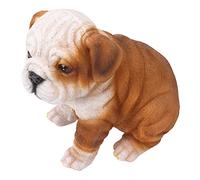 Riuulity Adorable Inglés Bulldog Puppy Statue Escultura Realista para Jardín Doméstico, Figura de Bulldog Resistente a la Intemperie para Decoración del Patio