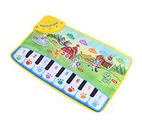 Riuulity Alfombra de Piano de Música de bebé Animada, Juguete de Música Pedagógica con 5 Modos para Aprender Colores y Animales, para Niños