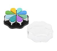 Riuulity Almohadilla para Sello de Tinta Lavable con Forma de Pétalo, 8 Colores, Perfecta para Actividades de Manualidades en Varias Superficies (esponja, tinta)