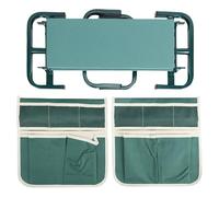 Riuulity Asiento Plegable para Jardín con Bolsas de Herramientas, Taburete de Jardín Ajustable en Altura para Arrodillarse y Sentarse, Regalo Ideal para Mujeres, Camping, Picnics (Green)