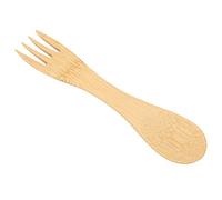Riuulity Bambú 2 en 1 Cuchara Tenedor Utensilio de Cocina Resistente Al Calor Antiarañazos con Construcción de Madera Natural para el Hogar Restaurante (Una longitud total 16,8 cuchara ancho 3