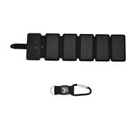 Riuulity Banco de Energía Solar, Cargador Universal Portátil Plegable para Fuente de Alimentación Móvil de 3 Pruebas, Negro para Preparación para Emergencias (50% rebajado)