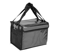 Riuulity Bolsa de Entrega de Alimentos con Aislamiento Comercial Catering Portador de Alimentos Térmico con Tablero Inferior Extraíble Divisores Ajustables Tiras Reflectantes (32L)