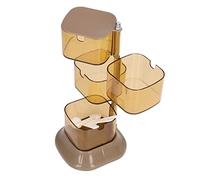 Riuulity Botes de Plástico para Sal, Azúcar y Pimienta, Caja de Especias Giratoria con Cubierta a Prueba de Polvo, Almacenamiento de Condimentos Práctico y Económico, 4 Niveles, 1 Caja de Cuchara