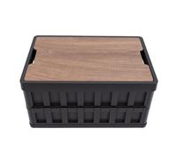 Riuulity Caja de Almacenamiento Plegable para Acampada, Contenedor de Plástico para Organizador de Juguetes y Baúles (BLACK)