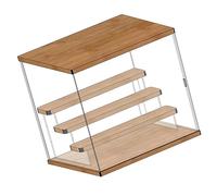 Riuulity Caja de Almacenamiento Portátil a Prueba de Polvo para Figuras de Acción para Muñecas Pequeñas para una Organización Ordenada de la Habitación (Escalera de 4 Niveles L 32x26x30,4cm)