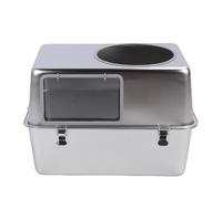 Riuulity Caja de Cubierta de Acero Inoxidable de Gran Capacidad con Diseño de Entrada Superior para Varios Gatos Que Promueve un Hogar Más Limpio