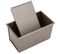 Riuulity Caja de Molde para Pan, Molde para Hornear de Alta Conductividad Térmica con Tapa para Pan Hermoso, 591 G de Oro, 8,3 X 4,7 X 4,3 Pulgadas