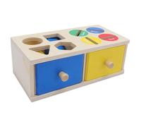 Riuulity Caja de Monedas de Madera Montessori para Clasificar Formas de Colores, Juguete de Pensamiento Lógico, Juego de Habilidades Motoras Finas para Niños Pequeños, Kit de Juego Educativo de