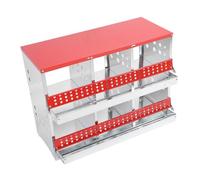 Riuulity Caja Nido de Pollo de Metal, Diseño Cómodo, Recolección Automática de Huevos de 6 Habitaciones para Granjas de Patio Trasero, Acero Galvanizado Resistente Al Agua