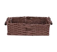 Riuulity Canasta de Almacenamiento de Cuerda de Papel Rústico, Cesta de Papel de Papel de Tanque de Inodoro Portátil para Estantes, Organizador de Cocina Hecha a Mano Conjugar de (BROWN)