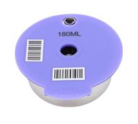 Riuulity Cápsula de café Reutilizable de Acero Inoxidable y Silicona para una Experiencia de Preparación Personalizable con Cuchara y Cepillo para Cafeteras (180ml)