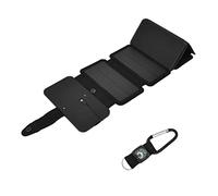 Riuulity Cargador de Teléfono Solar de Doble Salida, Cargador de Carga Directa Portátil Plegable para Fuente de Alimentación Móvil de 3 Pruebas, Negro para Senderismo (50% rebajado)