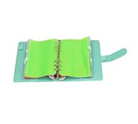 Riuulity Carpeta de Ahorros Carpeta de Efectivo A6 de Presupuesto Impermeable de Cuero PU con Bolsa con Cremallera y Papel de Etiqueta para Organización de Planificador de Diario de Viaje (GREEN)