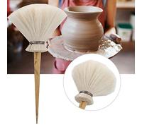 Riuulity Cepillo de Lana Rica en Herramientas de Cerámica para Limpiar y Dar Forma Al Arte de la Arcilla, para Entusiastas de la Artesanía de Gran Tamaño (lana 2)