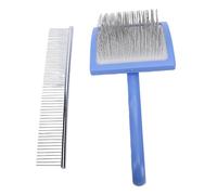 Riuulity Cepillo para Quitar el Pelo de Gatos, Cepillo de Aseo para Gatos, para Quitar el Pelo de Gato con Mango, Más Pulido para Perros, Caniches, Bichones (Blue)