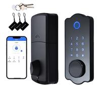 Riuulity Cerradura de Puerta Inteligente con Huella Digital Cerradura Automática Resistente Al Agua 5 en 1 para Aplicación TTlock Tarjeta IC 150 Códigos Juego de Electrónica de Puerta Delantera para
