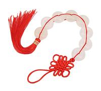 Riuulity Colgante de Borla de Jade Blanco, Regalo de Decoración Feng Shui para Decoración de Habitación de Coche, Colgante de Jade Blanco