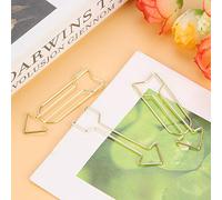 Riuulity Conjunto con Rizador de Papel en Forma de Flecha de Metal, Clamp/Holder Bonito para Marcapáginas para Oficina y Escuela, 12 Uds., Galvanoplastia Dorada, Metal de 5x1,4 Cm