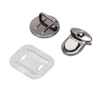 Riuulity Conjunto de Captura de Cierre de Bloqueo de 10 pcs: Bloqueo de Lengua de Pato Elegante para Cinturones, Múltiples Funcionales, Plateado Negro