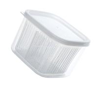 Riuulity Contenedor de Mantenimiento Fresco de Cebolleta con Puerto de Drenaje, Adecuado para Fruta de Jengibre y Ajo, 1 Crujiente de Cebolleta (Transparente)