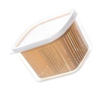 Riuulity Contenedor de Mantenimiento Fresco de Cebolleta con Puerto de Drenaje, Adecuado para Fruta de Jengibre y Ajo, 1 Crujiente de Cebolleta (amarillo brillante)