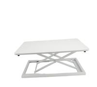Riuulity Convertidor de Escritorio de Pie, 7 Niveles de Altura de 20 Cm a 40 Cm, Escritorio Grande de Acero Al Carbono de 60x34 con Almohadillas para los Pies y Esquinas Redondeadas, (White)