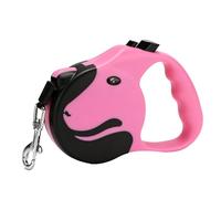 Riuulity Correa Retráctil para, Bloqueo de Freno con Control de un Botón, Mango Antideslizante, Correa de Cinta de Nailon de 16,4 Pies para Perros Medianos y Grandes (Pink)