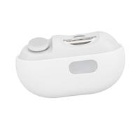 Riuulity Cortaúñas Eléctrico, Hoja Redondeada y Capucha Protectora, 2 Ajustes de Velocidad, Cortaúñas Combinados, Limas, Pulidores, Herramienta Ideal para el Cuidado de las Uñas (WHITE)