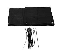 Riuulity Cubierta Negra para Parabrisas con Pantalla de Privacidad para Balcón, Malla de HDPE para Cerca de Sombra para Patio, Porche, con Ventilación y Soporte de Peso, 25 Bridas para