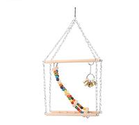 Riuulity Durable Doble Capa Mascota Escalera Columpio Puente Juguete para Loros, Hámsteres, Juguete de Escalada No Tóxico