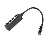 Riuulity El Mejor Diseño Adaptador Divisor RJ45 Núcleo Chapado en Oro Excelente Conexión para Concentrador y Enrutador Cable de Red CAT7 Negro 1 X Adaptador Divisor RJ45
