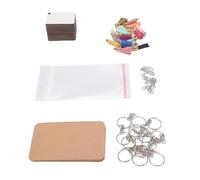 Riuulity En Blanco de Llaves de Doble Cara, En Blanco de Sublimación MDF que Fabrican Kit con Borlas, Anillos y Tarjetas para Manualidades de Bricolaje, Regalos Hechos a Mano para Todas las